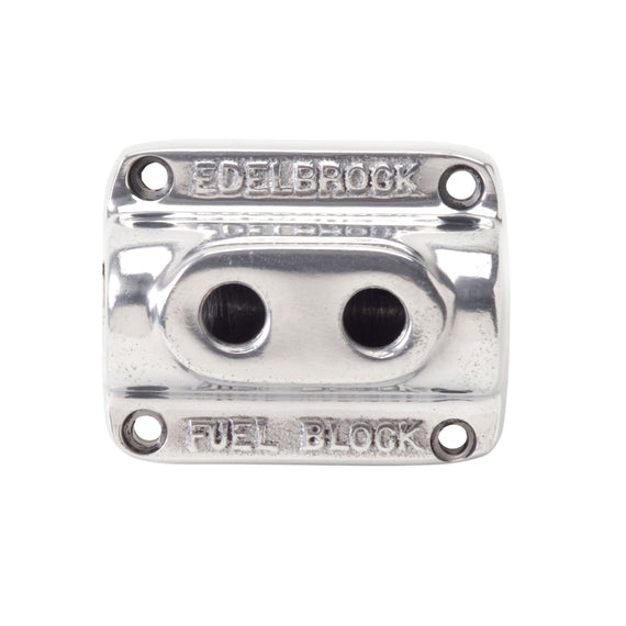 Edelbrock Polished Fuel Block Dual Carb 12801