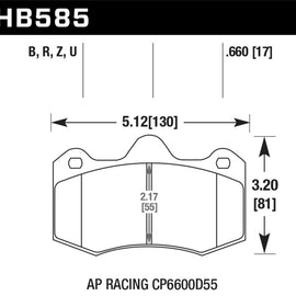 Hawk DTC-80 12-14 McClaren MP4-12C Front Race Brake Pads HB585Q.660