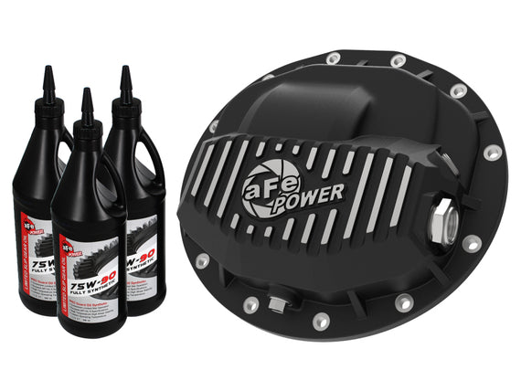 aFe Power Pro Series Front Diff Cover Black Machined & Gear Oil 13-18 Dodge Ram 2500/3500 46-70402-WL