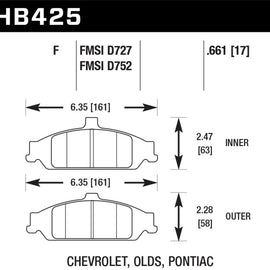 Hawk HPS Street Brake Pads HB425F.661