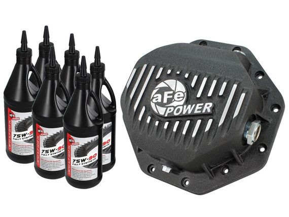 AFE Rear Differential Cover Black Machined Pro Dodge/RAM 94-15 Corporate 9.25 (12-Bolt) w/ Gear Oil 46-70272-WL