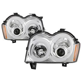 Spyder 05-07 Jeep Grand Cherokee - Light Bar Projector Headlights - Chrome - PRO-YD-JGC05V2-LB-C 5086112