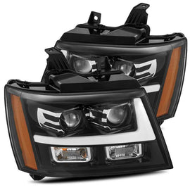 AlphaRex 07-13 Chevy Tahoe PRO-Series Projector Headlights Plank Style Gloss Blk w/Activation Light 880284