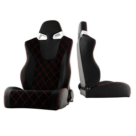Xtune Cg Style Racing Seat Pu (Double Slider) Black/Black Driver Side RST-CG-03-BKRX-DR 9933998