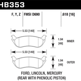 Hawk Performance Ceramic Street Brake Pads HB353Z.618