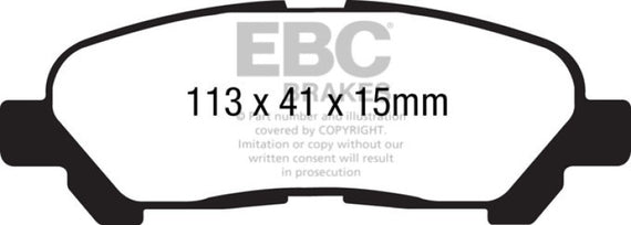 EBC 09-13 Toyota Highlander 2.7 2WD/4WD Extra Duty Rear Brake Pads ED91838