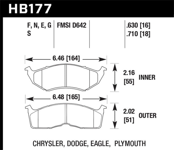 Hawk 95-97 Dodge Neon Blue 9012 Front Race Pads HB177E.630