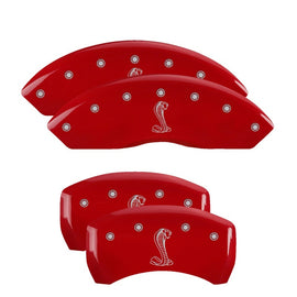 MGP 4 Caliper Covers Engraved Front & Rear Tiffany Snake Red finish silver ch 10197SSNKRD