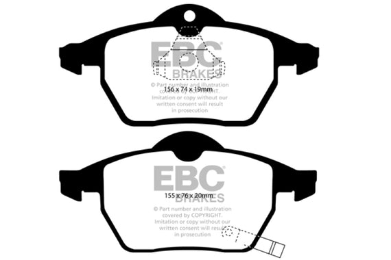 EBC 99-02 Saab 9-3 2.0 Turbo Greenstuff Front Brake Pads DP21443