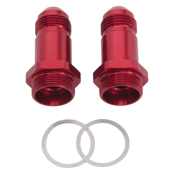 Russell Performance -8 AN Carb Adapter Fittings (2 pcs.) (Red) 640210