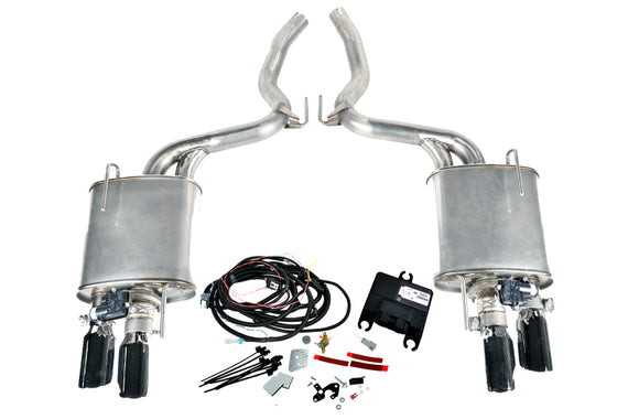 ROUSH 2015-2017 Ford Mustang 5.0L V8 Quad Tip Active Exhaust Kit (Requires 421894) 421927