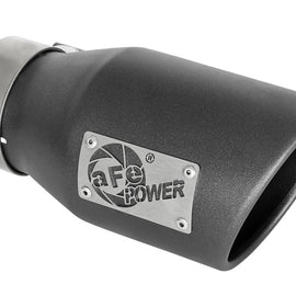 aFe MACH Force-Xp 3in 304 SS Metallic Black Exhaust Tip 3in In x 4-1/2in Out x 9in L Clamp-On Right 49T30451-B091