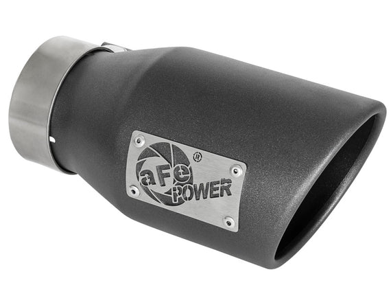 aFe MACH Force-Xp 3in 304 SS Metallic Black Exhaust Tip 3in In x 4-1/2in Out x 9in L Clamp-On Right 49T30451-B091