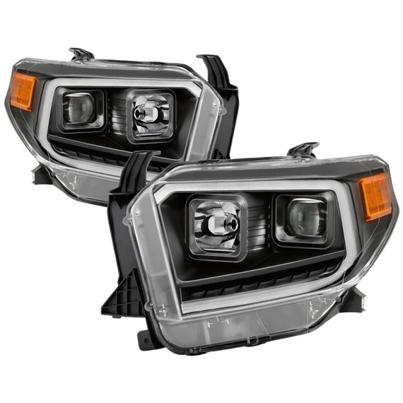 xTune 14-17 Toyota Tundra DRL LED Light Bar Projector Headlights - Black (PRO-JH-TTU14-LB-BK) 9043024