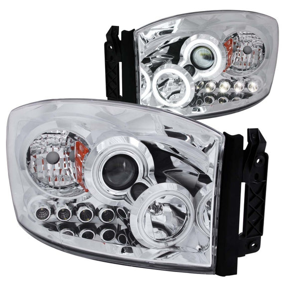 ANZO 2006-2008 Dodge Ram 1500 Projector Headlights w/ Halo Chrome (CCFL) 111103