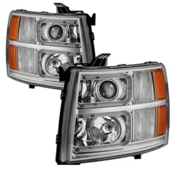 xTune Chevy Silverado 1500/2500/3500 07-13 Halo Projector Headlights Chrome PRO-JH-CS07-LED-C 9027802