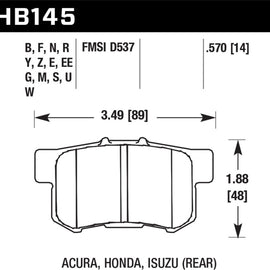 Hawk LTS Street Brake Pads HB145Y.570