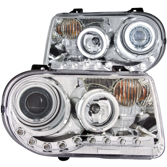 ANZO 2005-2010 Chrysler 300C Projector Headlights w/ Halo Chrome (CCFL) G2 121250
