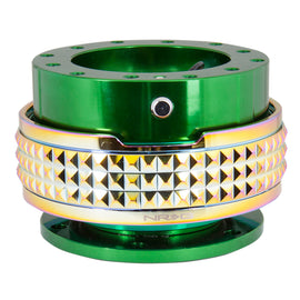 NRG Quick Release Kit - Pyramid Edition - Green Body / Neochrome Pyramid Ring SRK-210GN/MC