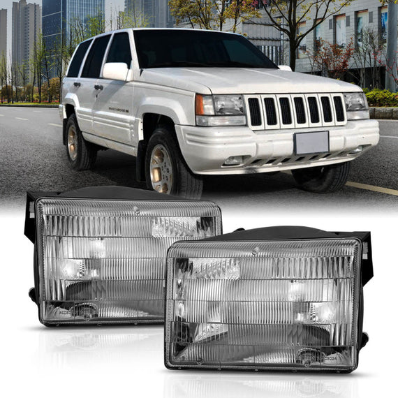 For Jeep Grand Cherokee 1993-1998 Anzo Chrome Euro Headlights 111471