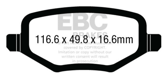 EBC 12+ Chrysler Town & Country 3.6 Yellowstuff Rear Brake Pads DP43020R