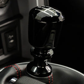 Raceseng Ashiko Shift Knob (Gate 4 Engraving) M12x1.75mm Adapter - Black Gloss 08311BG-08014-081106