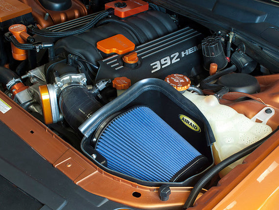 Airaid 11-14 Dodge Charger/Challenger MXP Intake System w/ Silicone Tube (Dry / Blue Media) 353-319