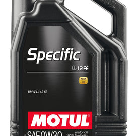 Motul 5L 100% Synthetic High Performance Engine Oil ACEA C2 BMW LL-12 FE+ 0W30 107302