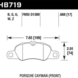 Hawk DTC-80 14-16 Porsche Cayman Front Race Brake Pads HB719Q.668