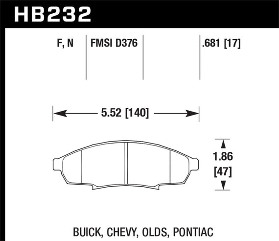Hawk HPS Street Brake Pads HB232F.681