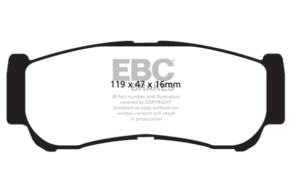 EBC 07-09 Hyundai Santa Fe 2.7 Greenstuff Rear Brake Pads DP61982