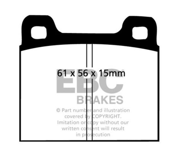 EBC 64-69 Porsche 911 2.0 (M Caliper) (Solid front rotor) Bluestuff Front Brake Pads DP5104NDX