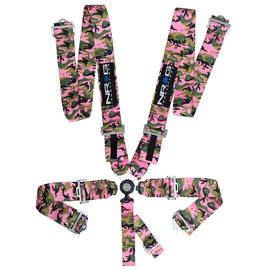 NRG SFI 16.1 5pt 3in. Seat Belt Harness/ Cam Lock - Pink Camo SBH-RS5PCPKCAMO