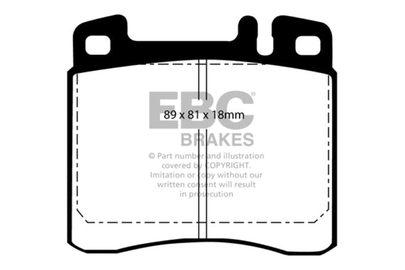 EBC 93 Mercedes-Benz 300 SD (W140) Greenstuff Front Brake Pads DP2888