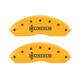MGP 4 Caliper Covers Engraved Fr Lincoln Rr Star Logo Yellow Finish Blk Char 2002 Lincoln Blackwood 36016SLC1YL