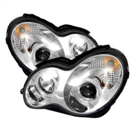 Spyder Mercedes Benz C-Class 01-05 4 DrProjector Headlights Halogen-LED Halo Chrm PRO-YD-MBW203-HL-C 5011268