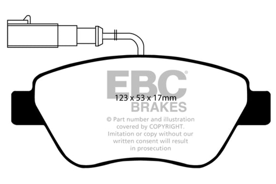 EBC 10-11 Fiat 500 1.4 (Bosch Calipers) Redstuff Front Brake Pads DP31384C
