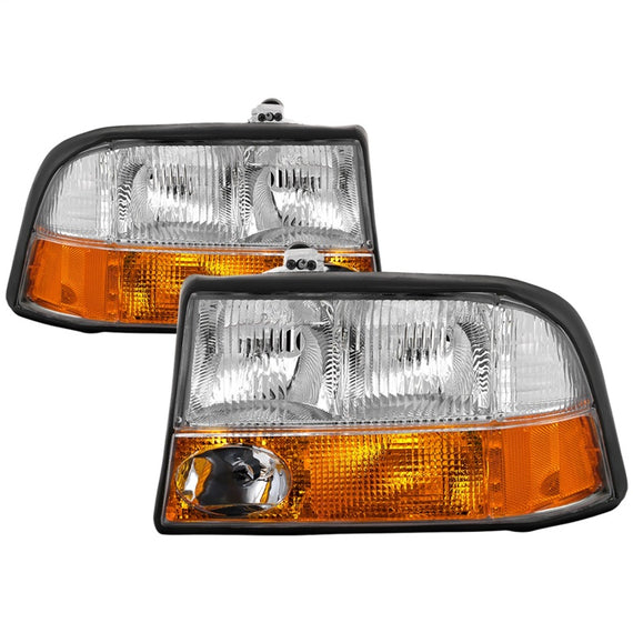 xTune 98-01 GMC Jimmy S15 (w/Fog Lights) OEM Headlights w/Amber Bumper - Chrm (HD-JH-GS1598-OE-C) 9042690