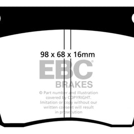 EBC 67-74 Ac 428 7.0 Redstuff Front Brake Pads DP3108C