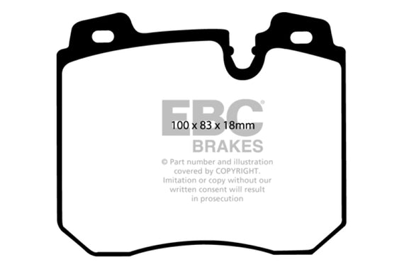 EBC 90-95 BMW 750iL 5.0 (E32) Redstuff Front Brake Pads DP3886C