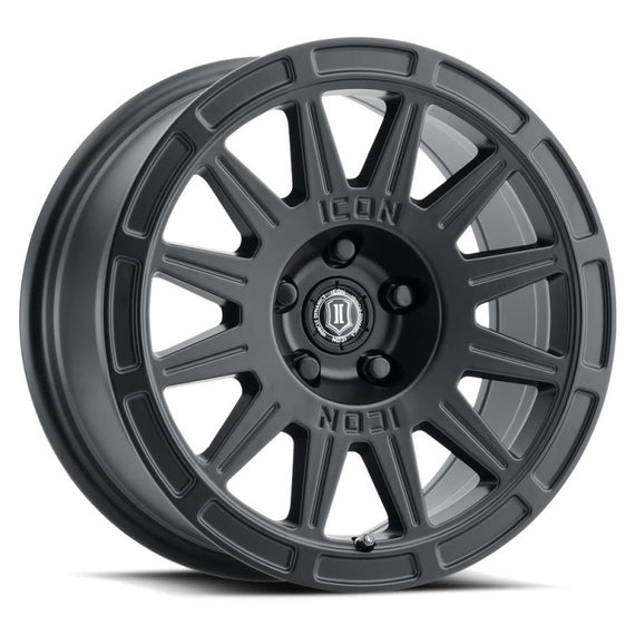 ICON Ricochet 15x7 5x100 15mm Offset 4.6in BS 56.1mm Bore Satin Black Wheel 7015705046SB