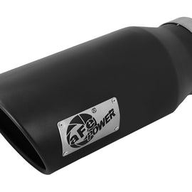 aFe Diesel Exhaust Tip Bolt On Black 4in Inlet x 6in Outlet x 15in - Left 49T40602-B15