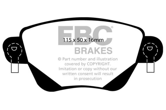 EBC 01-04 Jaguar X-Type 2.5 Yellowstuff Rear Brake Pads DP41350R