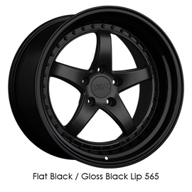 XXR 565 18x9.5 5x112 +38 Flat Black/Gloss Black Lip Wheel/Rim 565894426