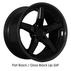 XXR 569 18x10 5x114.3 +35 Flat Black/Gloss Black Lip Wheel/Rim 569806526