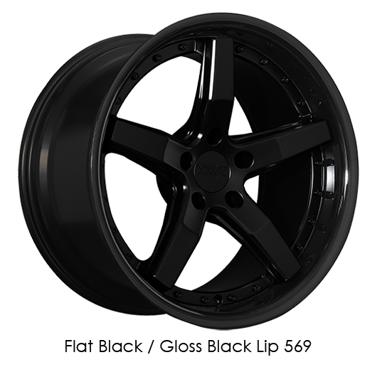 XXR 569 18x10 5x114.3 +35 Flat Black/Gloss Black Lip Wheel/Rim 569806526