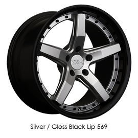 XXR 569 20x10.5 5x114.3 +25 Silver/Gloss Black Lip Wheel/Rim 569006636