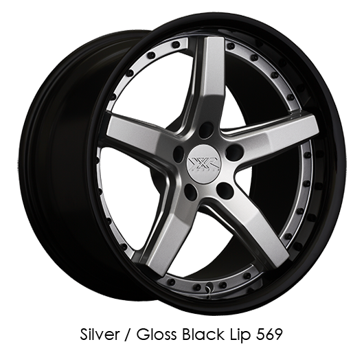 XXR 569 20x10.5 5x114.3 +25 Silver/Gloss Black Lip Wheel/Rim 569006636