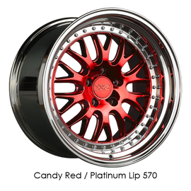 XXR 570 18x9.5 5x114.3 +35 Candy Red/Platinum Lip Wheel/Rim 570896580