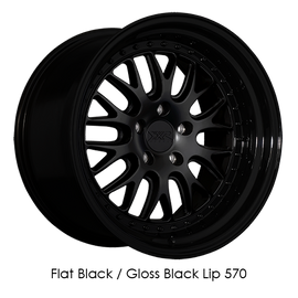 XXR 570 18x8.5 5x100 +35 Flat Black/Gloss Black Lip Wheel/Rim 570888026